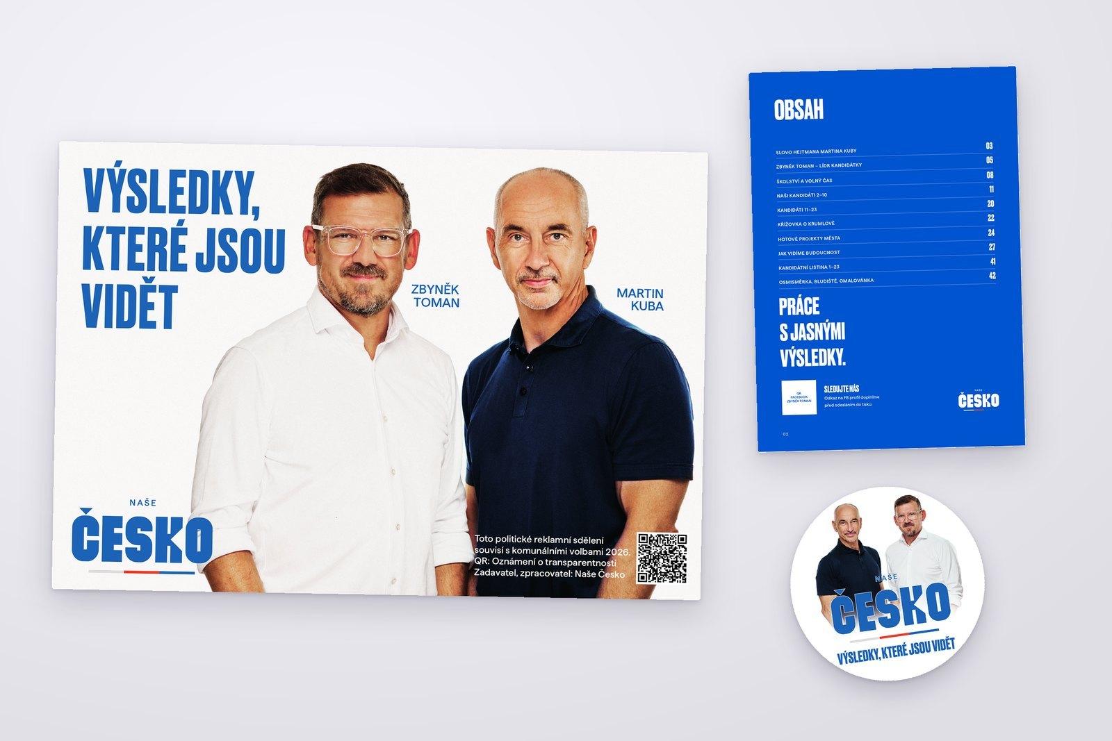 Tiskoviny Print4You pro Naše Česko: inzerce, brožura a samolepky