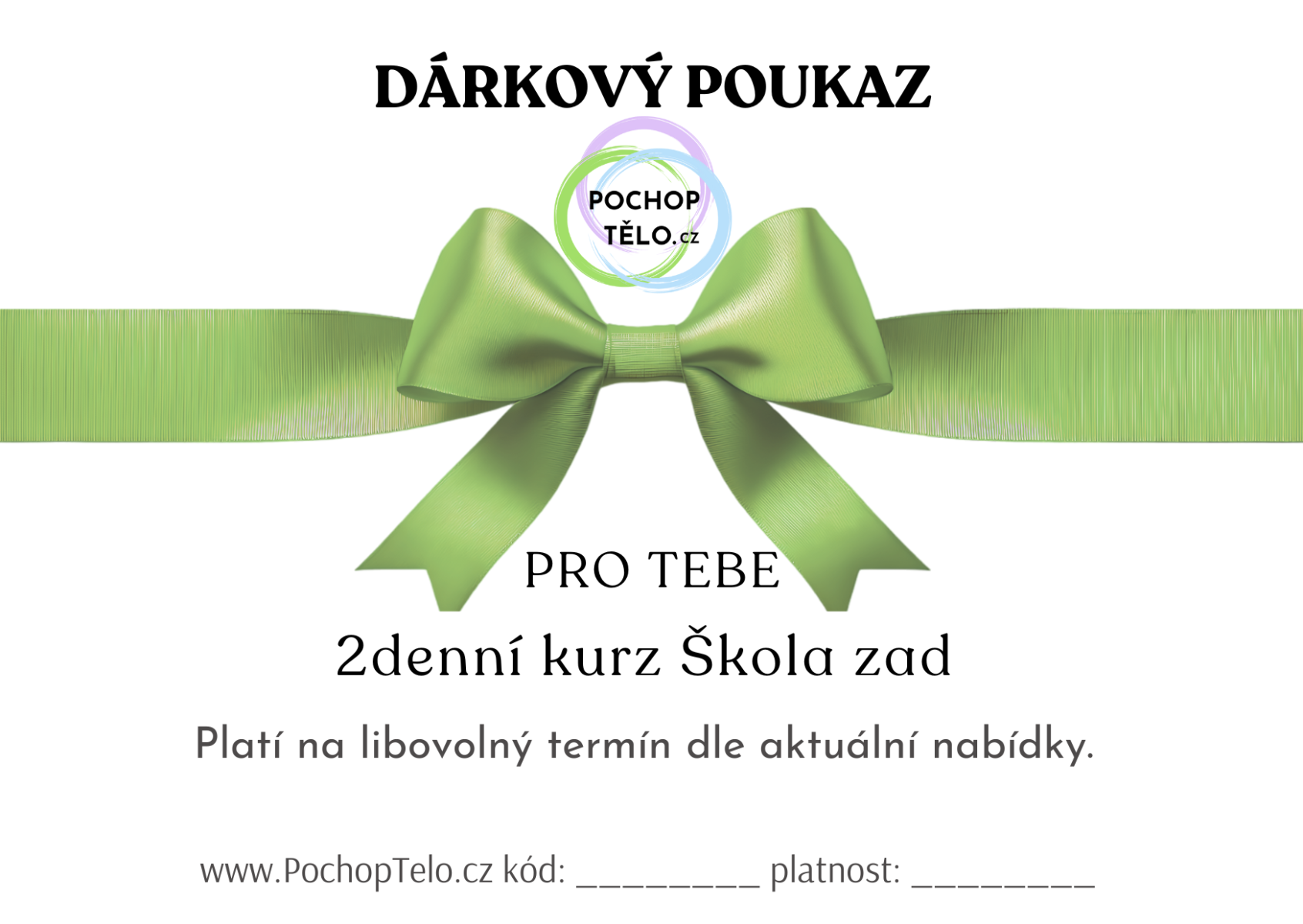 Dárkový poukaz na kurzy zdraví